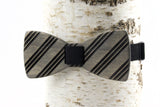 Stripes Wooden Bow Tie