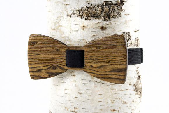 Natural Bocote Wood Bow Tie