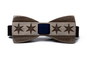 Chicago Flag Wooden Bow Tie