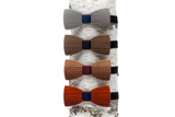 Halftone Wooden Bow Tie