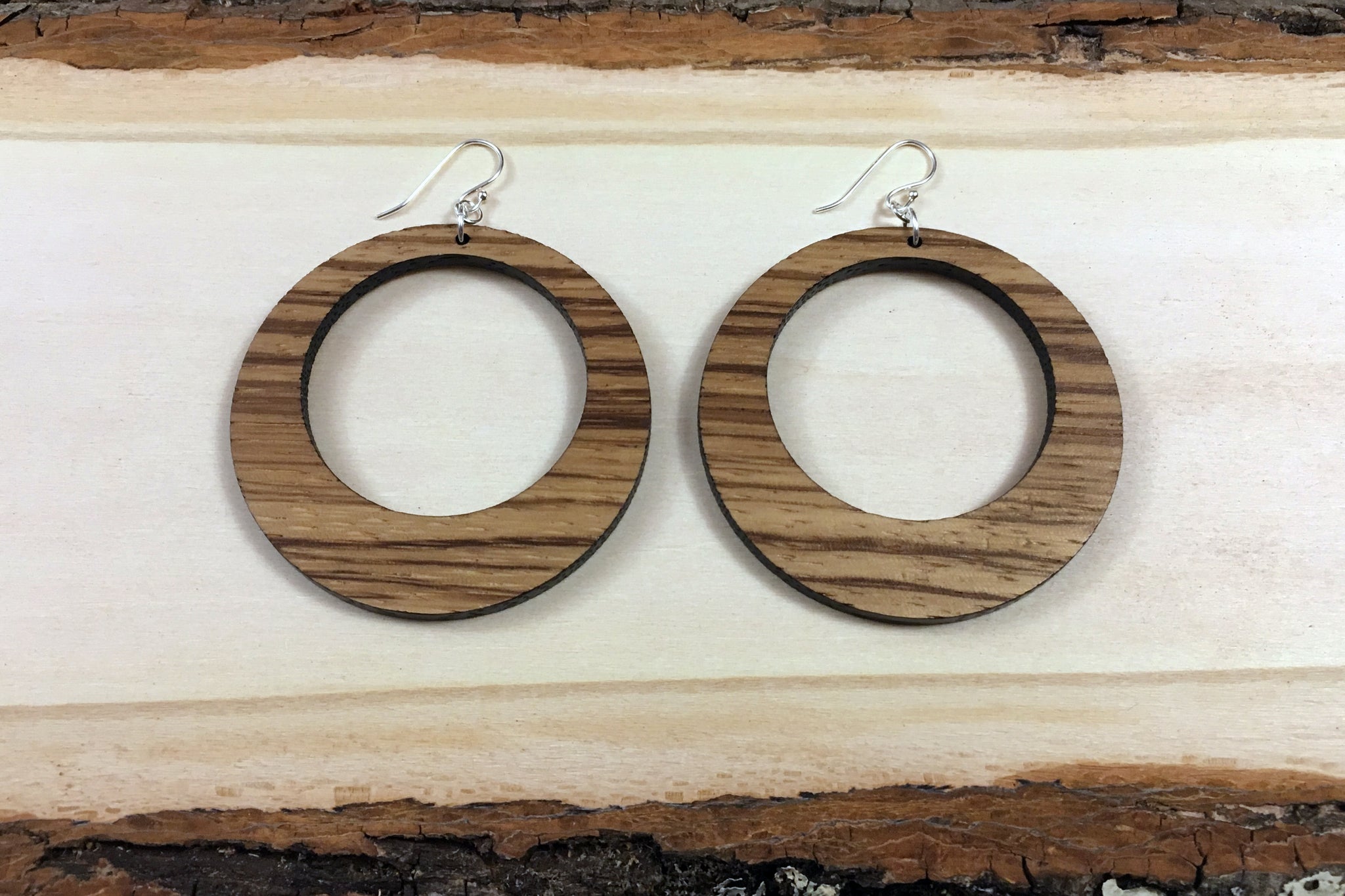 Wooden hot sale hoop earrings