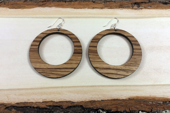Wooden Hoop Earrings - Multiple Sizes
