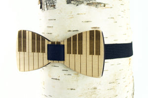 Piano Keys Wooden Bow Tie