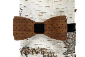 Small Polka Dot Wooden Bow Tie
