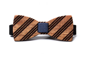 Stripes Wooden Bow Tie