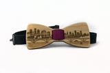 Twin Cities Skyline Wooden Bow Tie